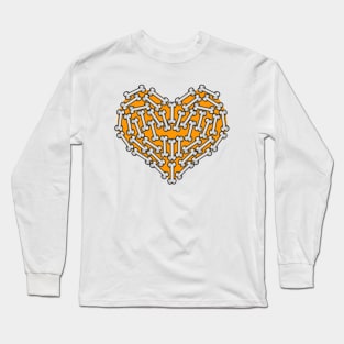 Yellow & Orange Heart made out of Bones - Bones Long Sleeve T-Shirt